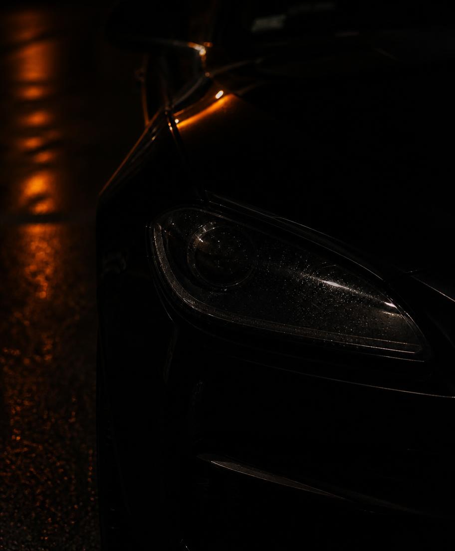 Sports car detail at night