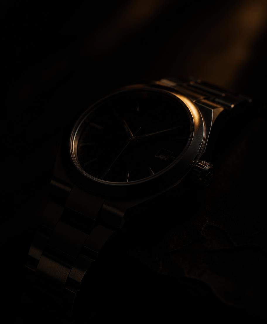 Luxury watch in low light